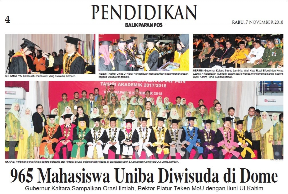 965 Mahasiswa Uniba Diwisuda